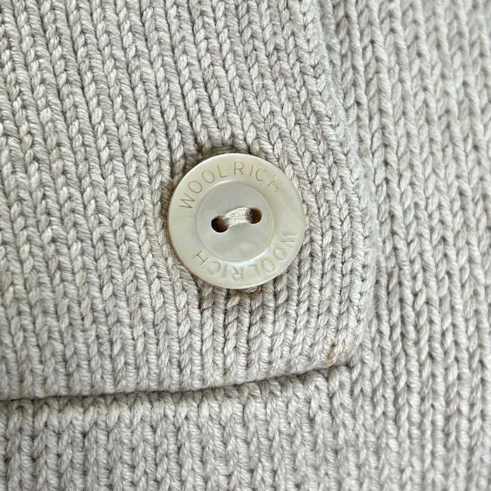 Woolrich Womens Stony Valley Cotton Button Collar Tan Beige Sweater Medium - Picture 9 of 11